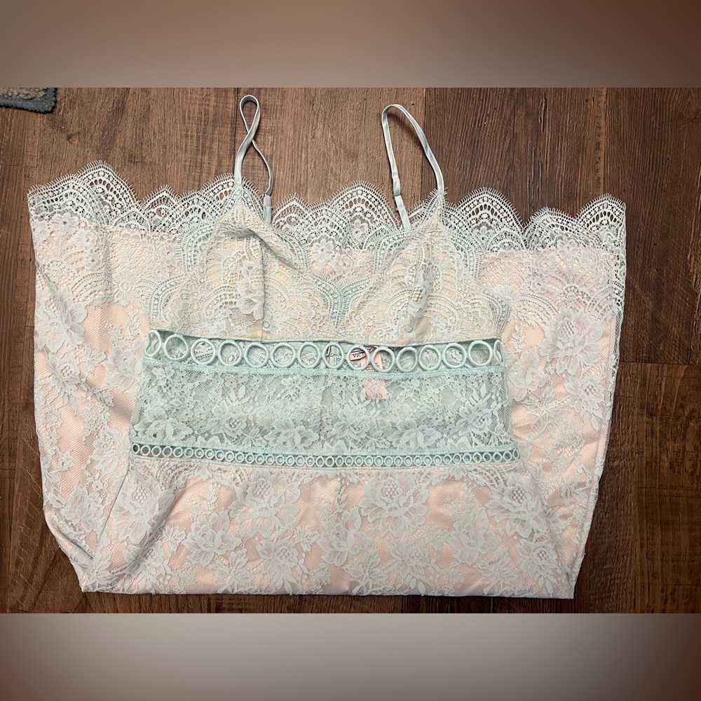 Victorias Secret Dream Angels Ring Eyelash Lace Babydoll Slip Dress